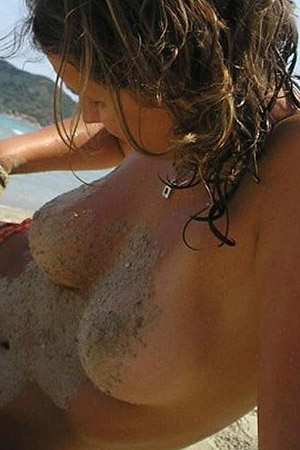 Topless Teen Posing Outdoors